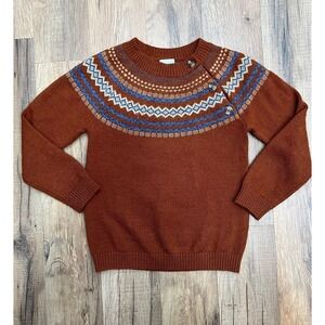 Edgehill Collection Fair Isle Sweater Boys 2T Brown Knit Pullover Winter Holiday